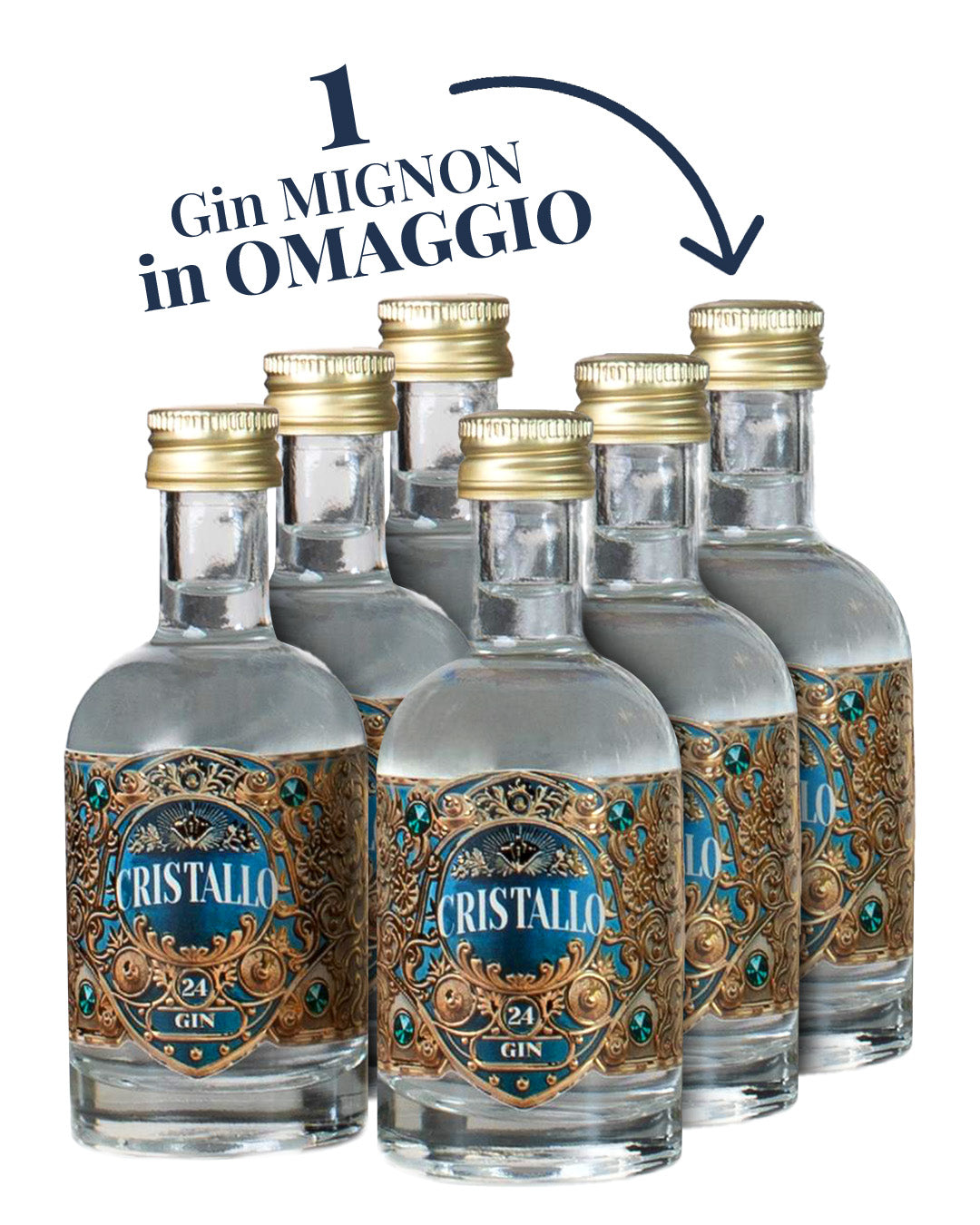 x6 KIT Gin Cristallo Mignon - Bottigliette da 5cl